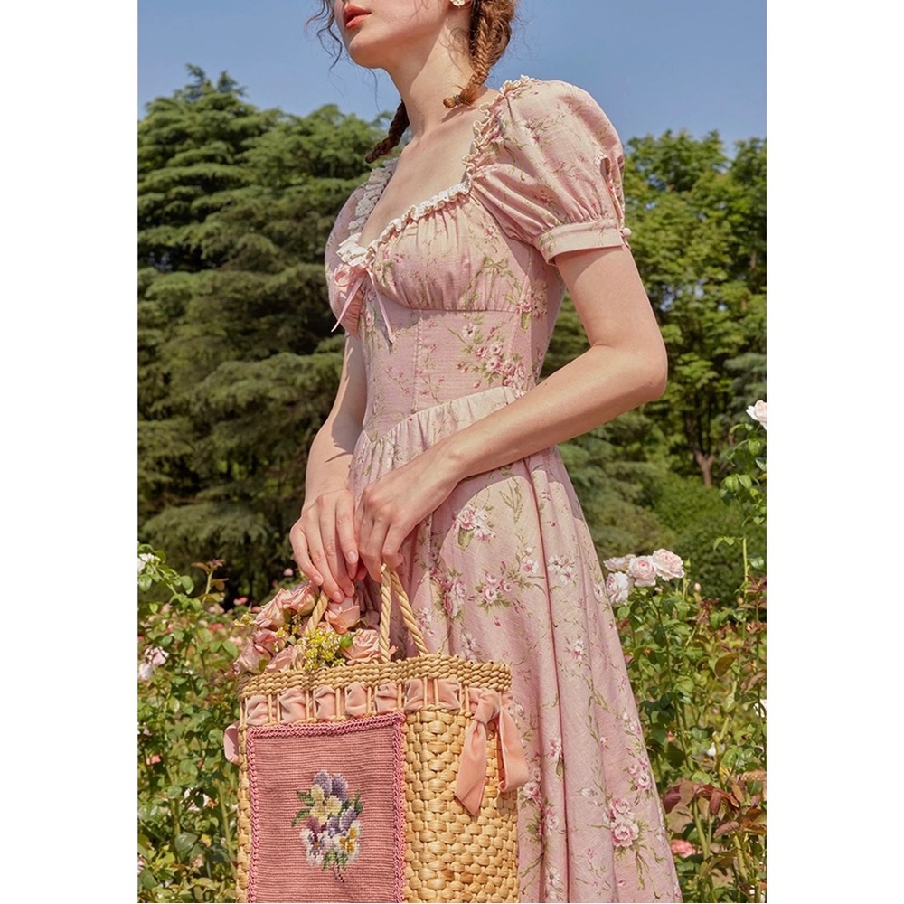 Lacemade Pink Floral Midi Dress - Picture 13 of 16